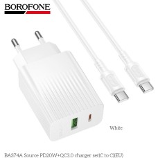 BOROFONE (6941991122804) BAS74Aaa 1USB+1Type-C 3.0A QC3.0 PD20W для Type-C Type-C White BOROFONE (6941991122804) BAS74Aaa 1USB+1Type-C 3.0A QC3.0 PD20W для Type-C Type-C White