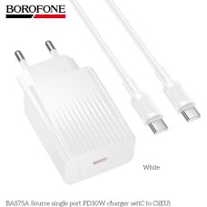 BOROFONE (6941991122866) BAS75Aaa 1Type-C 3.0A PD30W для Type-C Type-C White