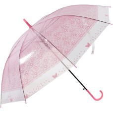 РЫЖИЙ КОТ Зонт-трость полуавтоматический BASIC, 90 см (ЭВА), цвет: розовый (107551)