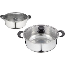 БЕЗ ТМ Кастрюля Promo, объем 2,2 л, из нержавеющей стали с крышкой из жаропрочного стекла (104614) БЕЗ ТМ Кастрюля Promo, объем 2,2 л, из нержавеющей стали с крышкой из жаропрочного стекла (104614)
