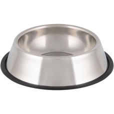 РЫЖИЙ КОТ Миска для животных с антискользящим дном, нержавеющая сталь, резина, 18 см, 380 мл (106767)