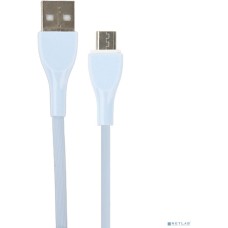 PERFEO (U4022) ULTRA SOFT USB A вилка - Micro USB вилка, 2.4A, голубой, силикон, длина 1 м