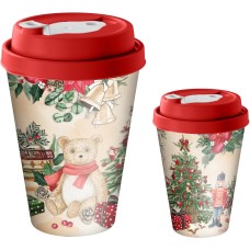 HOMVER Стакан с крышкой 420мл с декором с клапаном 