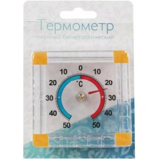 ТЕРМОМЕТР оконный биметаллический, квадратный ТББ на блистере (100654)