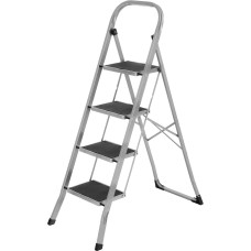 СИБРТЕХ Стремянка стальная, 4 широкие ступени 20х30 см с полимерным покрытием 97728
