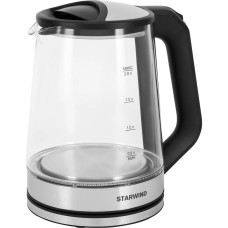 HYUNDAI Чайник Starwind SKG2112 2л. 1800Вт черный/прозрачный (стекло)
