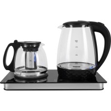 HYUNDAI Чайник Starwind SKG4044 1.8л. 1800Вт черный/серебристый (стекло)