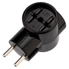 REXANT (11-1082) РЕТРО 16А б/з , тройник, черный