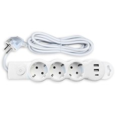 СПУТНИК Mi303USB 2.1A 3роз*3м белый