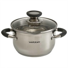 WEBBER BE-371/2 Кастрюля из нерж стали со стеклянной крышкой (d=16; 1,9 л) (8) WEBBER BE-371/2 Кастрюля из нерж стали со стеклянной крышкой (d=16; 1,9 л) (8)