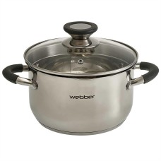 WEBBER BE-372/2 Кастрюля из нерж стали со стеклянной крышкой (d=18; 2,7 л) (8) WEBBER BE-372/2 Кастрюля из нерж стали со стеклянной крышкой (d=18; 2,7 л) (8)