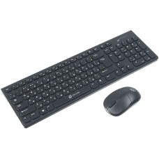 OKLICK Клавиатура + мышь Оклик 220M клав:черный мышь:черный USB беспроводная slim Multimedia (1062000)
