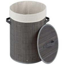 РЫЖИЙ КОТ Корзина для белья, бамбук, цвет: серый, размер:34,5*50см (104486)