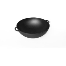 РОССИЯ 1026 Сковорода вок чугунная, 26 см, с двумя ручками РОССИЯ 1026 Сковорода вок чугунная, 26 см, с двумя ручками
