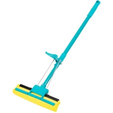 PALISAD Швабра отжимная, 110 см, губка PVA 26х5,5х6 см, телескопическая рукоятка, бирюзовая, Home 93581