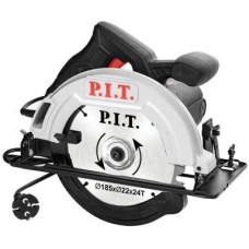 P.I.T. Пила циркулярная электрич. PKS185-C4 (1200Вт, 5500об/мин, диск 185х20мм, пропил 47/61мм, 45°)
