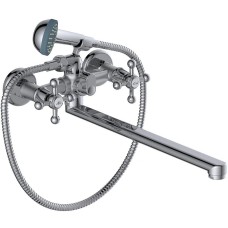 GR 123130- Смеситель д/ванны с 2-мя рукоятками с изливом F-35см. перекл.душа