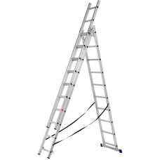 СИБРТЕХ Лестница, 3 х 10 ступеней, алюминиевая, трехсекционная, 97820 СИБРТЕХ Лестница, 3 х 10 ступеней, алюминиевая, трехсекционная, 97820