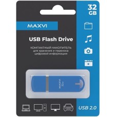 MAXVI P3 32GB sky blue, монолит с колпачком, ABS пластик, USB 2.0
