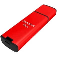 MAXVI MP2 16GB red, монолит с колпачком, ABS пластик + металл, USB 2.0