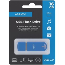 MAXVI P3 16GB sky blue, монолит с колпачком, ABS пластик, USB 2.0