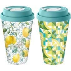 HOMVER Sicily Lemon с крышкой 550мл с декором с клапаном (зеленый) 223112418/05