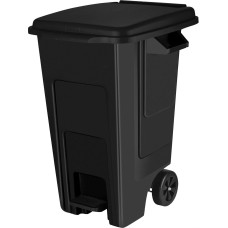 SPIN&CLEAN SC700821028 Freestyle для мусора с крышкой, на колесах, с педалью, 100л (PP), черный