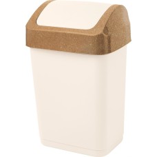 SPIN&CLEAN SC480311000 Wood для мусора 12л с крышкой-маятником, сливочный/бук