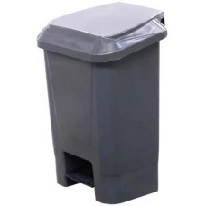 ТАРА.РУ МКТ 30 серый ПП мусорный полимерный 30л., в комплекте, с педалью, с пакетодерж. (37802)