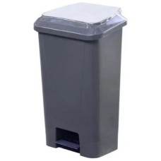 ТАРА.РУ МКТ 60 серый ПП мусорный полимерный 60л., в комплекте, с педалью, с пакетодерж. (37806)