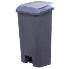 ТАРА.РУ МКТ 80 серый ПП мусорный полимерный 80л., в комплекте, с педалью, с пакетодерж. (37803)