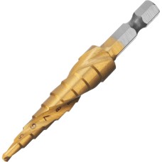 MATRIX Сверло ступенчатое 4-5-6-7-8-9-10-11-12 мм, HSS, спиральный профиль, шестигранный хвостовик 72353