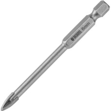 DENZEL Сверло по керамической плитке 6 мм, крестовая пластина, 6-гр. хвостовик//