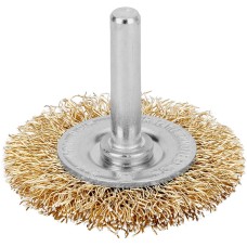 MATRIX Щетка для дрели, 50 мм, плоская со шпилькой, латунированная витая проволока//