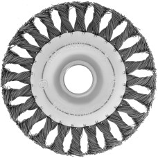 MATRIX Щетка для УШМ, 125 мм, посадка 22,2 мм, Плоская, крученая проволока 0,5 мм//