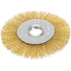 MATRIX Щетка для УШМ, 125 мм, посадка 22,2 мм, плоская, латунированная витая проволока//