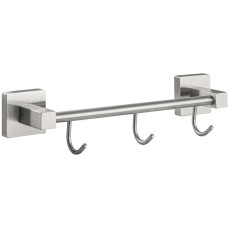 GFMARK 87204 Вешалка с тремя крючками прямая, из нержавеющей стали, с квадратным основанием, цвет САТИН