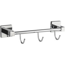 GFMARK 84204 Вешалка с тремя крючками прямая, на квадратном основании, цвет ХРОМ