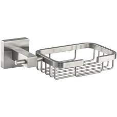 GFMARK 87007 Мыльница металлическая, решётка, с креплением к стене, из нержавеющей стали, с квадратным основанием, цвет САТИН