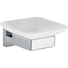 GFMARK 84004 Мыльница стеклянная с креплением к стене, на квадратном основании, цвет ХРОМ