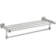 GFMARK 87142 Полка для полотенца с опорой, большая, из нержавеющей стали, с квадратными основаниями, цвет САТИН