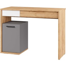 МЕБЕЛЬ-КОМПЛЕКС К.0002.06 Стол письменный 2 ящика Трио/Дуб золотой крафт/Белый/Серый шифер (1 кор.)