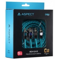 ASPECT RCA-CL4.5, Cyan Line, витая пара, OFC, 1 экран, 4RCA-4RCA, 5м