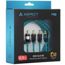 ASPECT RCA-CL4.25, Cyan Line, витая пара, OFC, 1 экран, 4RCA-4RCA, 2.5м