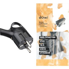 DUWI (30468 5) Вилка ABS-пластик, угловая, с заземлением, с кольцом, 16А, 230В, IP20, черный DUWI (30468 5) Вилка ABS-пластик, угловая, с заземлением, с кольцом, 16А, 230В, IP20, черный