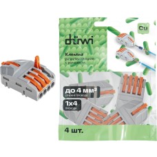 DUWI (26666 6) Клемма разветвительная рычажковая, CMK 421-4, 1х4 DUWI (26666 6) Клемма разветвительная рычажковая, CMK 421-4, 1х4