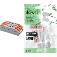 DUWI (26742 3) Клемма рычажковая, СМК-423, 0,08-4мм², серый DUWI (26742 3) Клемма рычажковая, СМК-423, 0,08-4мм², серый
