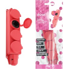 DUWI (27467 4) Колодка каучуковая, 4 гнезда, с заземлением, с защитной крышкой DUWI (27467 4) Колодка каучуковая, 4 гнезда, с заземлением, с защитной крышкой