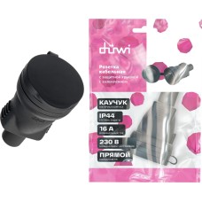 DUWI (27456 8) Розетка, каучук, прямая, c заземлением, с защитной крышкой, 16A, 230В DUWI (27456 8) Розетка, каучук, прямая, c заземлением, с защитной крышкой, 16A, 230В