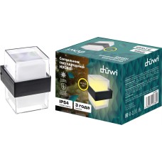 DUWI (24780 1) НУОВО, 105x105x135мм, 6Вт, термостойкий пластик, 3000К, IP54, черный
